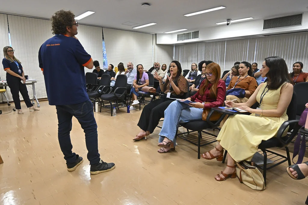 Professores participam de atividade do Jovem Senador, em agosto de 2026. Registro de educação, sem informação de vínculos individuais.