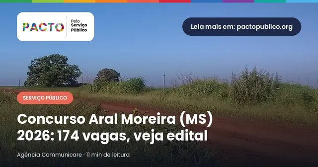 Vista geral da cidade de Aral Moreira, em Mato Grosso do Sul